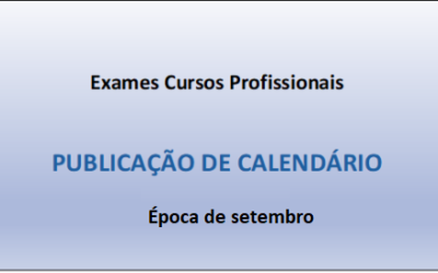 Exames Cursos profissionais – Época de setembro