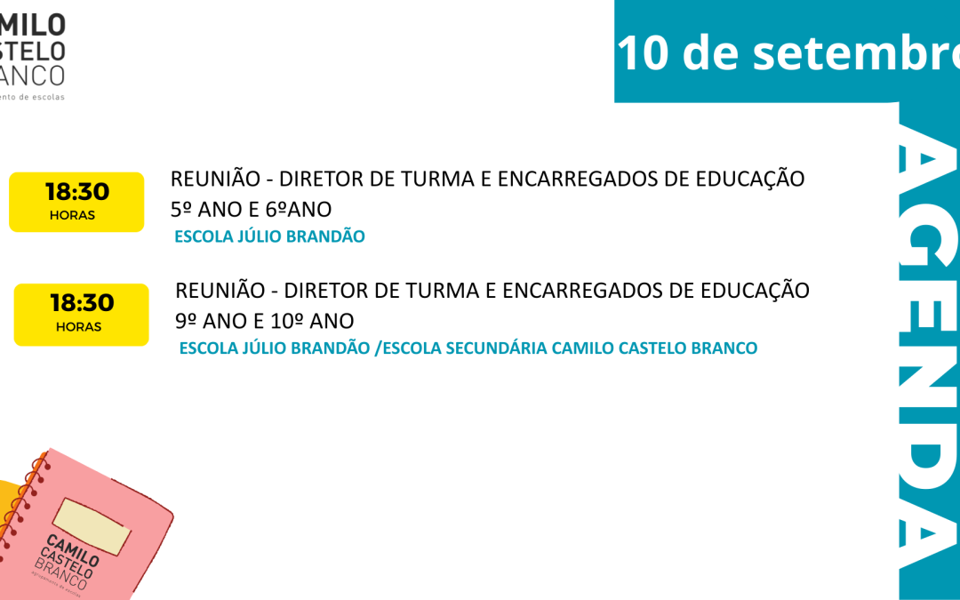 Ano Letivo 2025-26 – Agenda dia 10 setembro