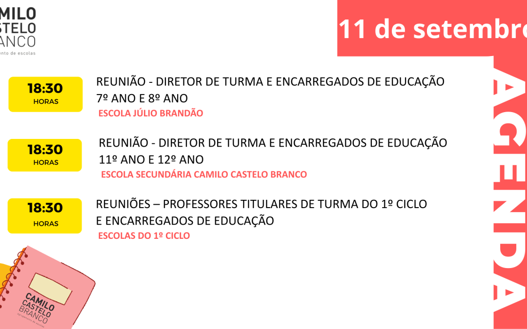 Ano Letivo 2025-26 – Agenda dia 11 setembro
